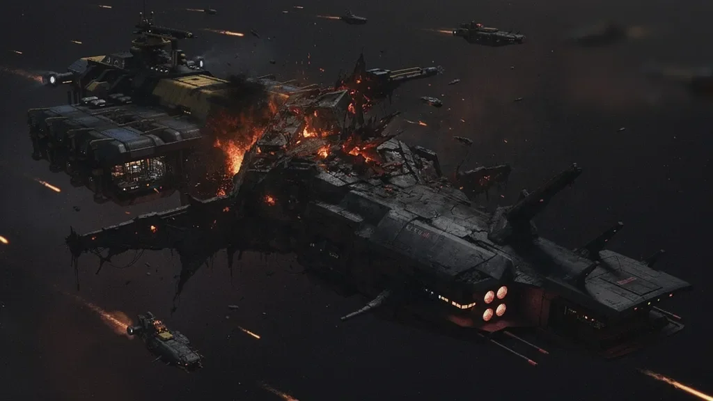 A Rorqual Burns in the Middle of a R-P7KL Brawl